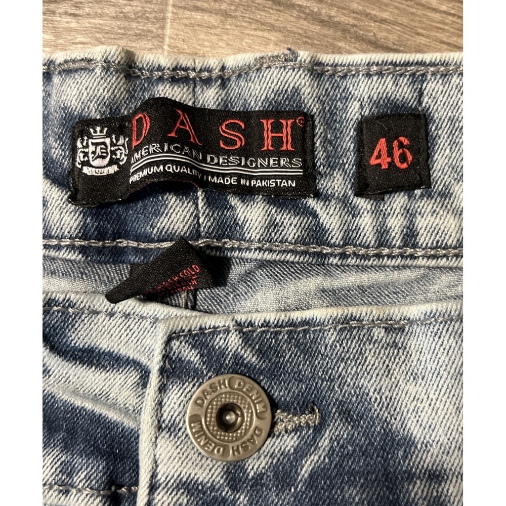 Dash Denim Y2K 90s Baggy Skater Distressed Blue Jean Shorts Men's Size 46x14 - Picture 3 of 9